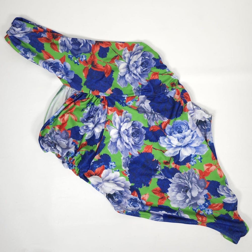 NWT ZARA Floral Asymmetrical One Shoulder Bodysuit SMALL 0264/453 - Picture 8 of 16